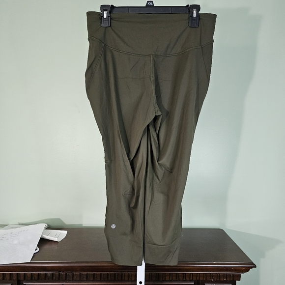Lululemon Base Pace High Rise Crop 23" in Dark Olive Green - Picture 5 of 10